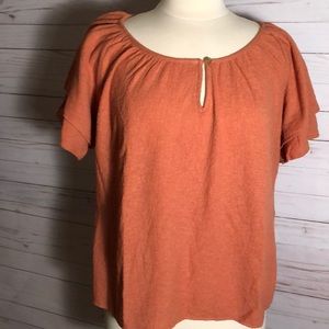 NWT Madewell Texture & Thread Tiered-Sleeve Top